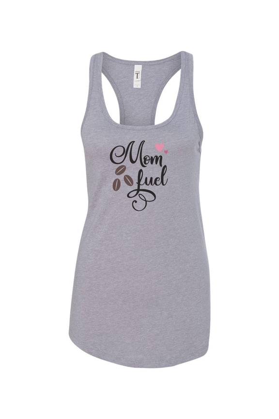 Women's Mom Fuel Racerback Tank Top-Heather Grey-large