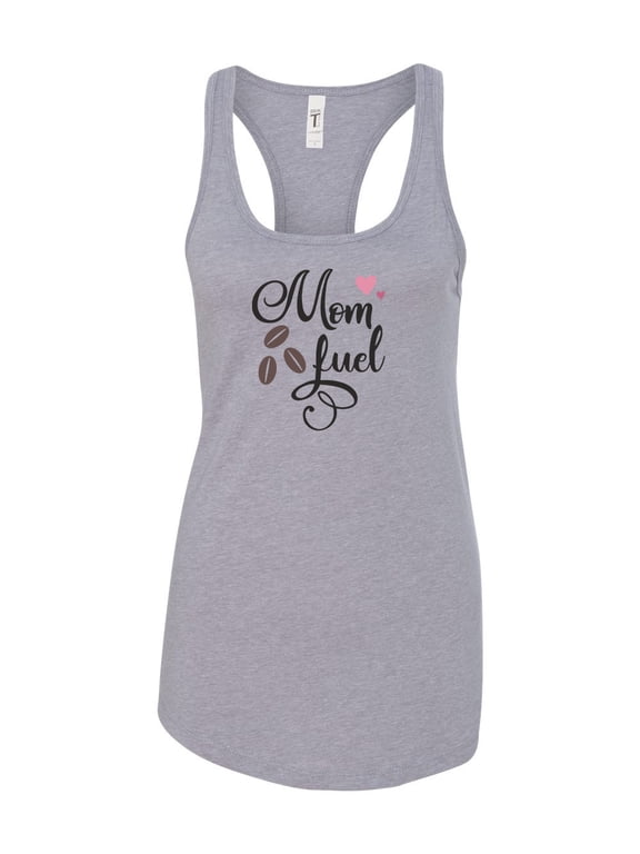 Women's Mom Fuel Racerback Tank Top-Heather Grey-large