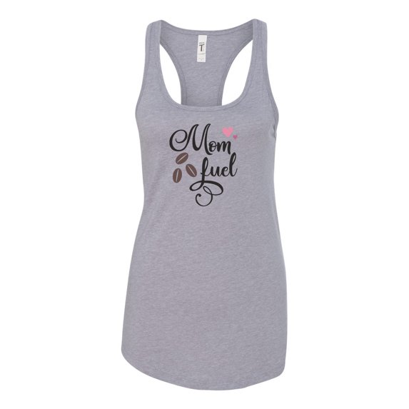 Women's Mom Fuel Racerback Tank Top-Heather Grey-medium