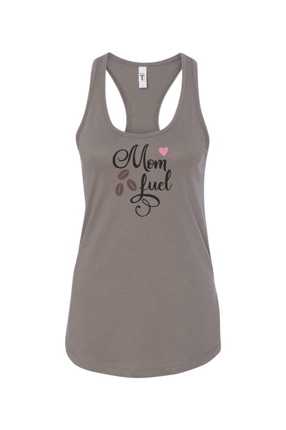 Women's Mom Fuel Racerback Tank Top-Warm Grey-xl