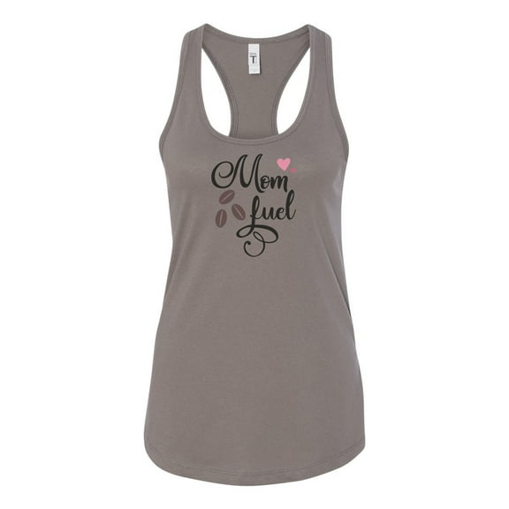Women's Mom Fuel Racerback Tank Top-Warm Grey-xs