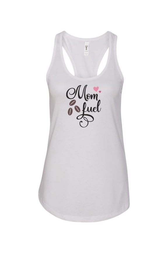 Women's Mom Fuel Racerback Tank Top-White-large