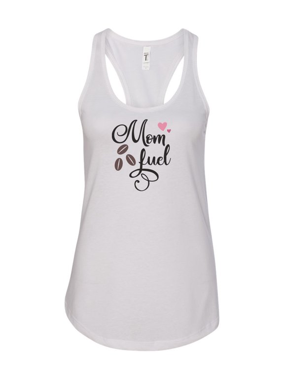 Women's Mom Fuel Racerback Tank Top-White-large