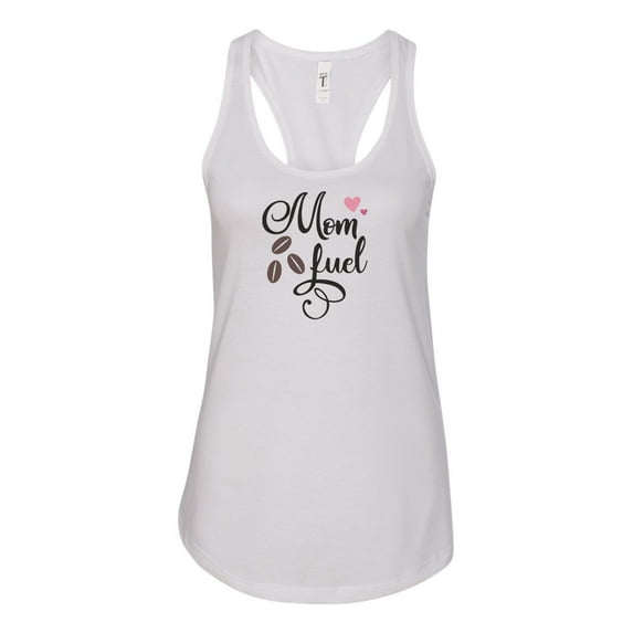 Women's Mom Fuel Racerback Tank Top-White-xs