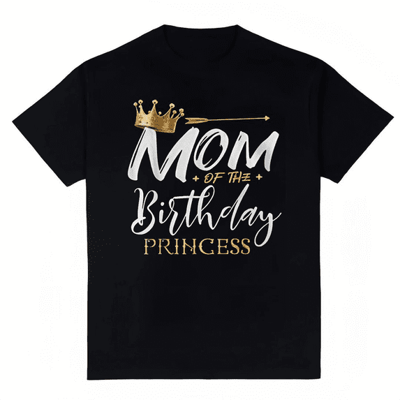 Women's Mom Of The Birthday Princess T-Shirt Crown Arrow Design S-4XL