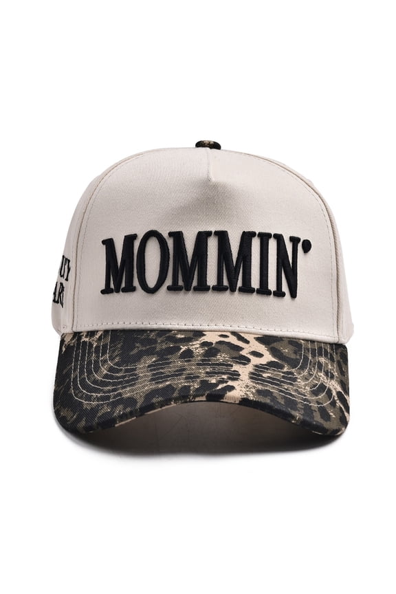 Women's Mommin Baseball Cap, Embroidered Adjustable Trucker Hat with Snapback, Ponytail Friendly Dad Cap for Casual Daily Wear, Outdoor Activities, Gift for Mom