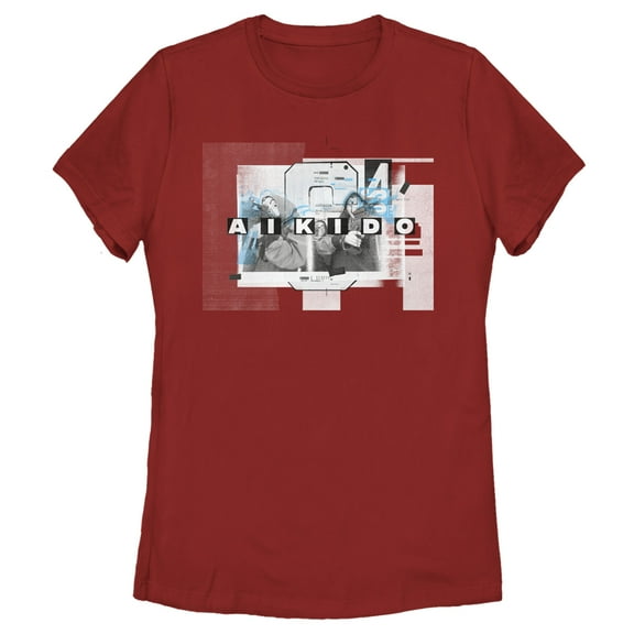 Women's Money Heist Abstract Aikido Chaos  Graphic Tee Red X Large
