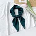 thumbnail image 1 of Women's Monochrome Small Square Scarf, Thin Sunscreen Scarf for Hair Tie Neck Wrap, Summer Temperament Accessory, Lovely Gift(One Size,Dark Green), 1 of 3