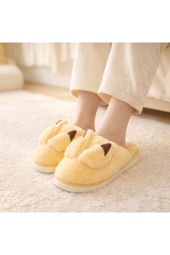 Womens Monster Plush House Slippers, Cute Closed Toe Indoor Slippers, Fuzzy Slip On Novelty Home Slippers with 3D Character Design 7-8
