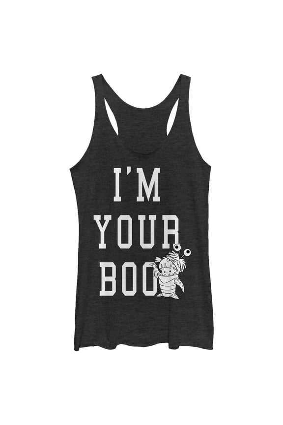 Women's Monsters Inc I'm Your Boo Racerback Tank Top Black Heather X Large