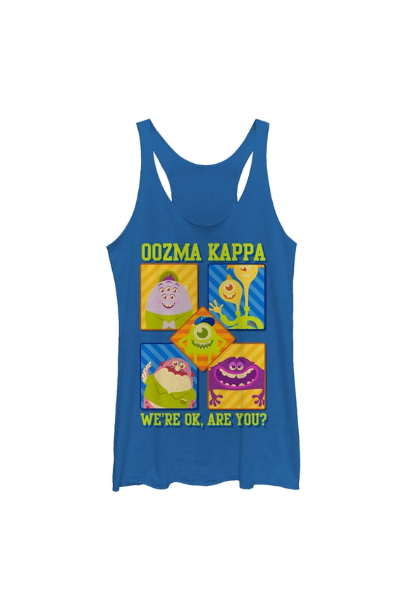 Women's Monsters Inc Oozma Kappa We're Ok Racerback Tank Top Royal Blue Heather Small