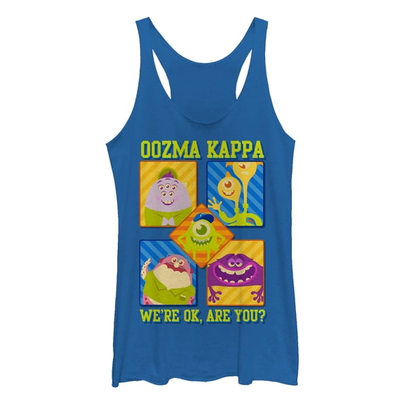 Women's Monsters Inc Oozma Kappa We're Ok Racerback Tank Top Royal Blue Heather Small