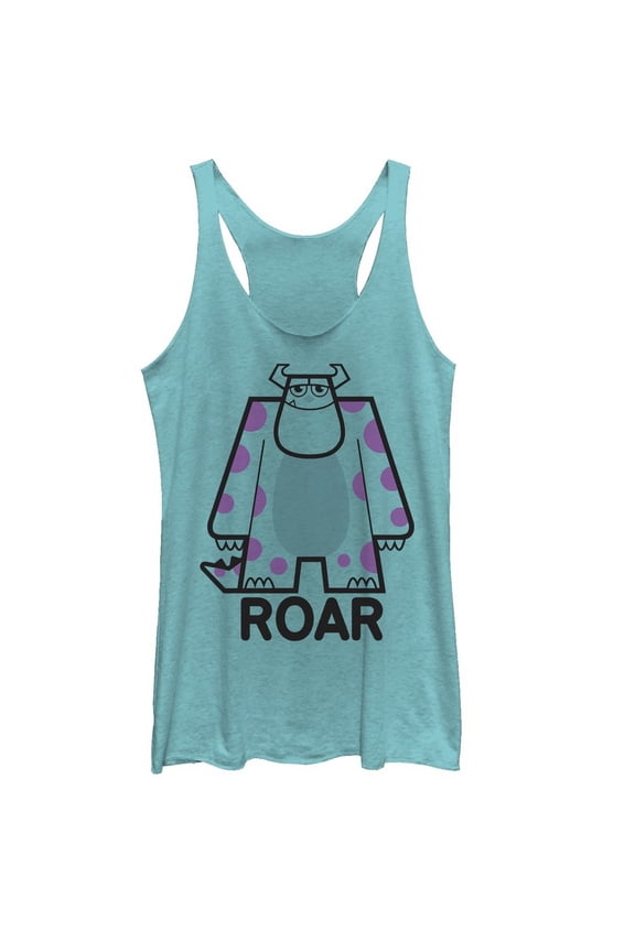 Women's Monsters Inc Sulley Kitty Racerback Tank Top Tahiti Blue Large