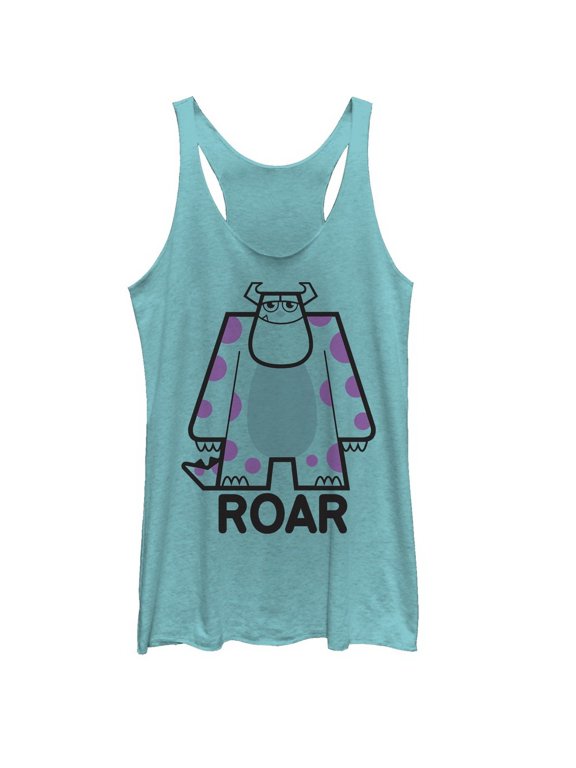 Women's Monsters Inc Sulley Kitty Racerback Tank Top Tahiti Blue X Large