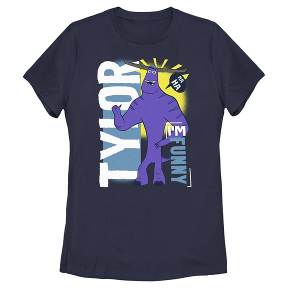 Women's Monsters at Work Funny Guy Tylor  Graphic Tee Navy Blue Small
