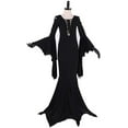 thumbnail image 1 of Women's Morticia Gothic Addams Black Dress Adult Gothic Witch Vintage Dress, 1 of 7