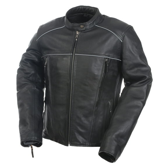 Women's Mossi Journey Leather Jacket Black Ladies Motorcycle Riding Coat