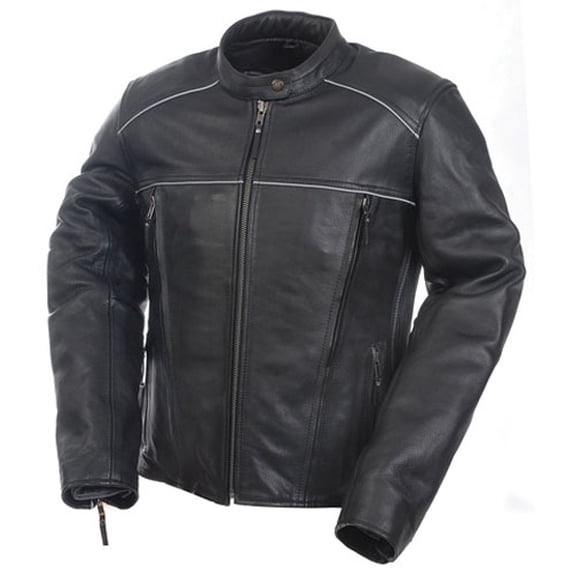 Women's Mossi Journey Leather Jacket Black Ladies Motorcycle Riding Coat