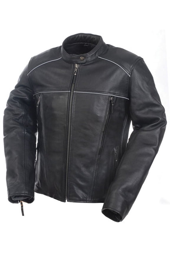 Women's Mossi Journey Leather Jacket Black Ladies Motorcycle Riding Coat