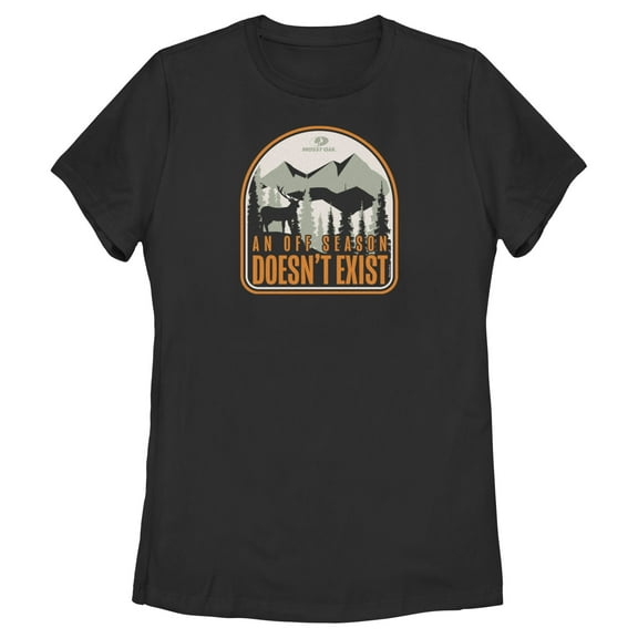 Women's Mossy Oak An Off Season Doesn't Exist  Graphic Tee Black Small