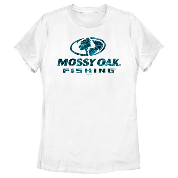 Women's Mossy Oak Blue Water Fishing Logo  Graphic Tee White 2X Large