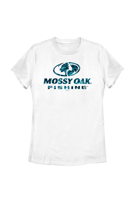 Women's Mossy Oak Blue Water Fishing Logo Graphic Tee White 2X Large