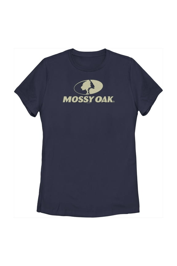 Women's Mossy Oak Classic Logo  Graphic Tee Navy Blue Medium