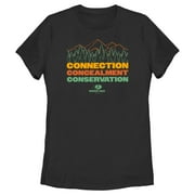 Women's Mossy Oak Connection Concealment Conservation  Graphic Tee Black Small