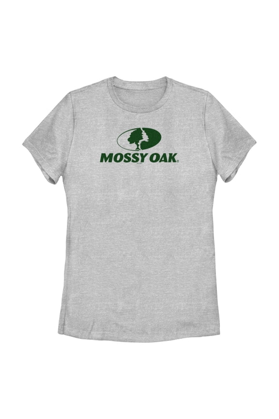 Women's Mossy Oak Forest Green Classic Logo Graphic Tee Athletic Heather 2X Large