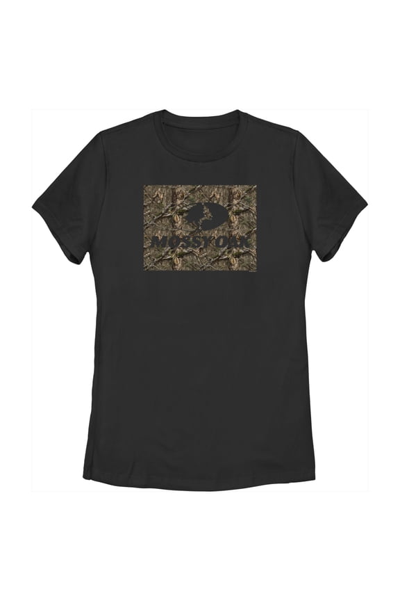 Women's Mossy Oak In the Woods Logo Graphic Tee Black Small