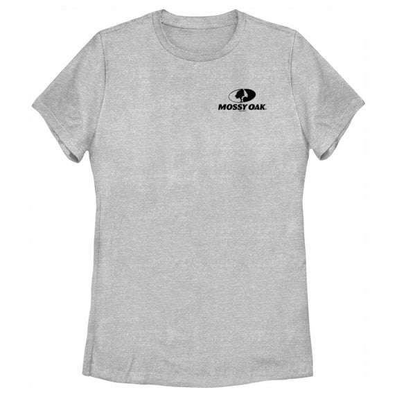Women's Mossy Oak Small Black Classic Logo Graphic Tee Athletic Heather X Large