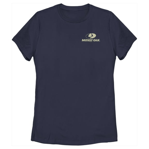 Women's Mossy Oak Small Classic Logo  Graphic Tee Navy Blue Small