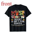 thumbnail image 1 of Women's "Most Likely To Crochet A Gift For Santa" Christmas Graphic T Shirt Casual Short Sleeve Round Neck Top Black S-5XL, 1 of 5