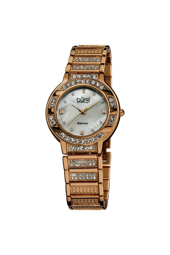 Women's Mother of Pearl Diamond Quartz Rose-Tone Watch