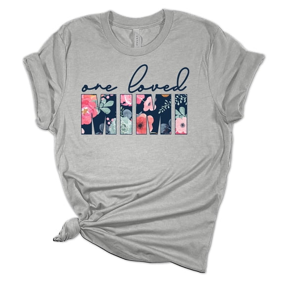 Women's Mother's Day One Loved Mimi Short Sleeve T-shirt Graphic Tee-Sports Grey-small