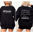 thumbnail image 1 of Women's "Motherhood Is Kingdom Work" Proverbs-Themed Graphic Sweatshirt Cozy Round-neck long-sleeved Black S-3XL, 1 of 6