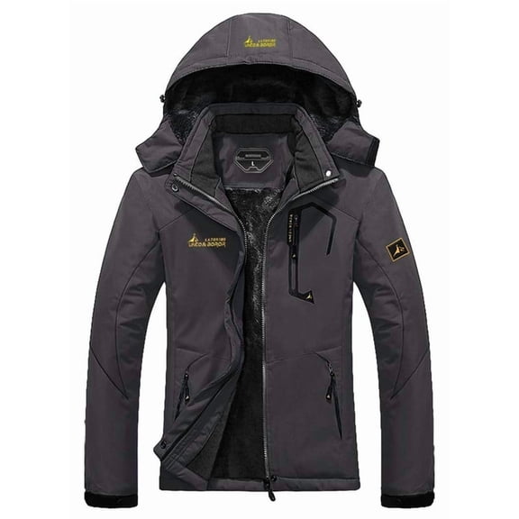 Women's Ski Jacket Warm Waterproof Winter Snow Coat Mountain Windbreaker Hooded Raincoat Jacket, Darkgray L