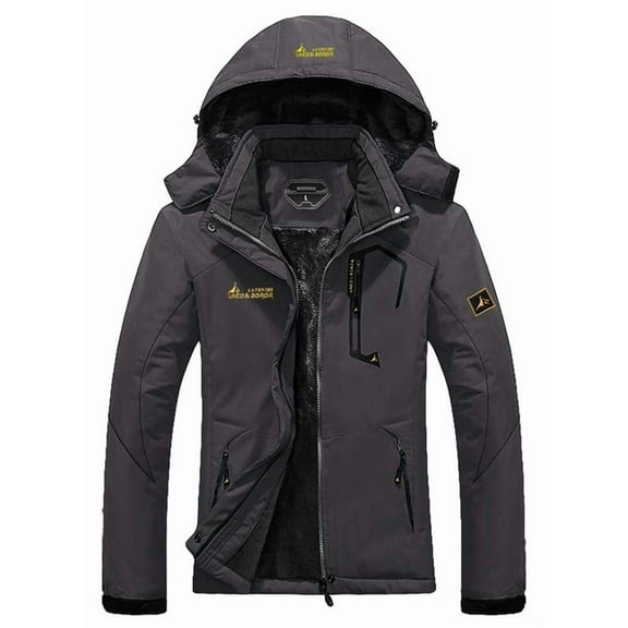 Women's Ski Jacket Warm Waterproof Winter Snow Coat Mountain Windbreaker Hooded Raincoat Jacket, Darkgray XL