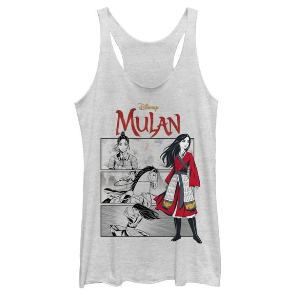 Women's Mulan Classic Panels Racerback Tank Top White Heather X Large