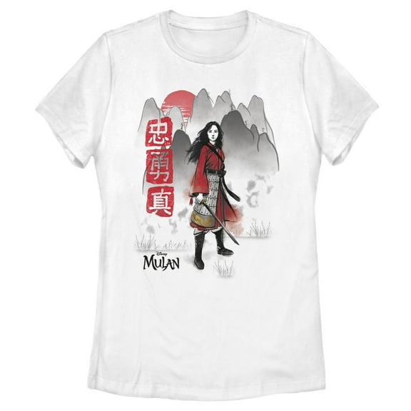 Women's Mulan Foggy Mountains  Graphic Tee White X Large