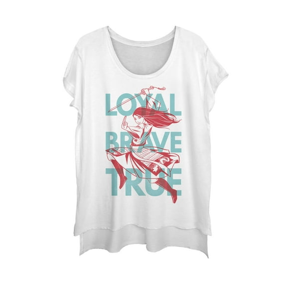 Women's Mulan Loyal Mantra  Scoop Neck White Large