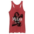 thumbnail image 1 of Women's Mulan Warrior Shadow  Racerback Tank Top Red Heather Large, 1 of 3