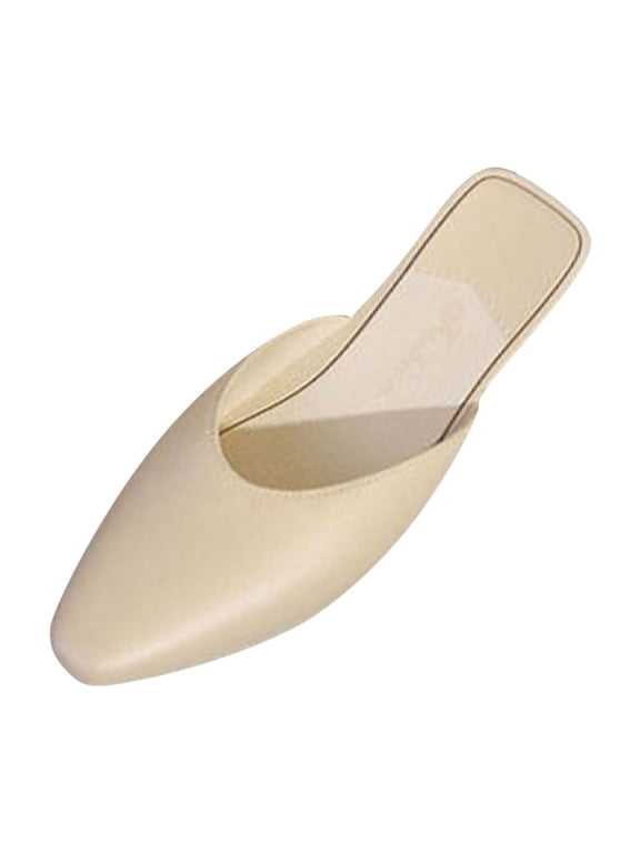 Women's Mule Flats Slip ed Toe Backless On Closed Toe Slide Sandals Solid Color Casual Comfortable High Quality Mules For For Office Work & Dressy Casual Wear Note Runs Small Order One Size Up
