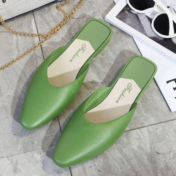 Women's Mules Closed Pointed Toe Flats Backless Loafers Shoes for Women