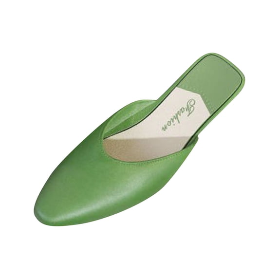 Womens Mules Slip-on Pointed Toe Flats Shoes Mules Office Heels