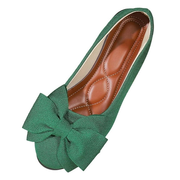 Women's Mules with Soft Lining for Touch Skin Comfort Foreign Trade Large Size Bow Low Heel Shallow Mouth Shoes Women Casual Fabric Breathable Boat Shoes