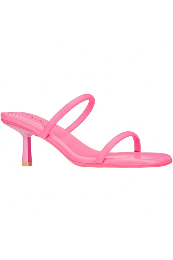 Women's Mules Square Toe Two Strap Low Kitten Heel Low Heeled Sandals