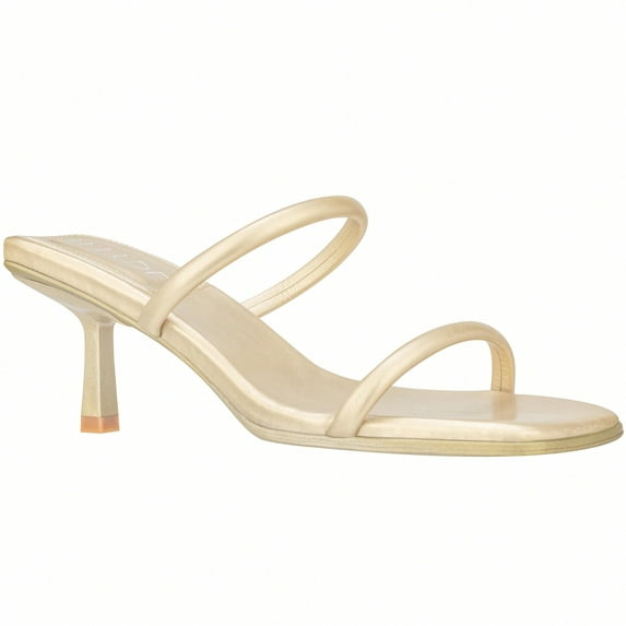 Women's Mules Square Toe Two Strap Low Kitten Heel Low Heeled Sandals