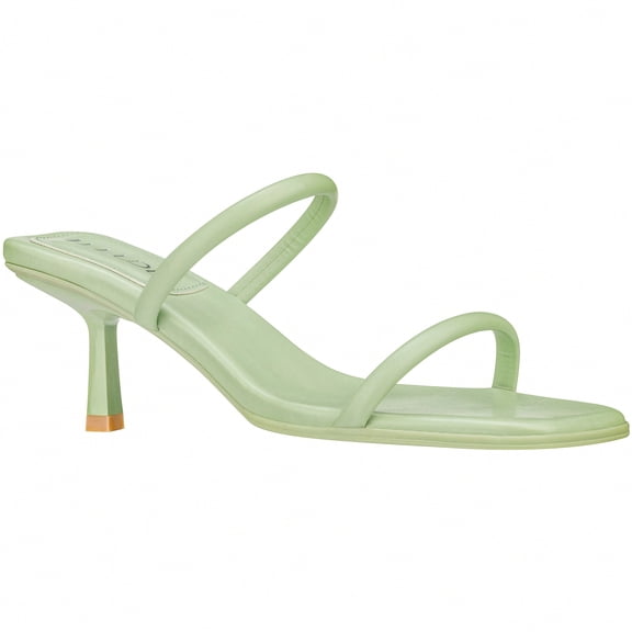 Women's Mules Square Toe Two Strap Low Kitten Heel Low Heeled Sandals