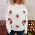 thumbnail image 1 of Women's Multi-Color Christmas Elf Print Sweater - Warm Winter Festive Casual Wear, 1 of 6